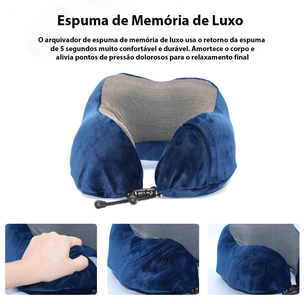 Orthopedic Neck Massaging Pillow for Travel with Eye Mask and Ear Protector