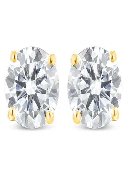 14K Yellow Gold 1.00 Cttw Round Brilliant-Cut Near Colorless Diamond Classic 4-Prong Stud Earrings with Screw Backs (J-K Color, SI1-SI2 Clarity)