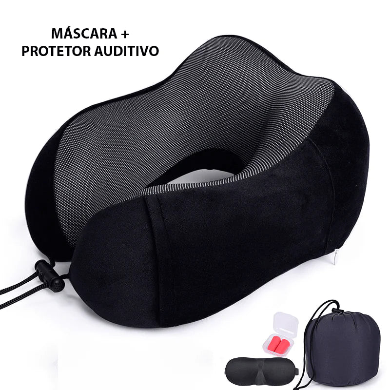 Orthopedic Neck Massaging Pillow for Travel with Eye Mask and Ear Protector