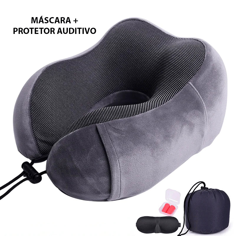 Orthopedic Neck Massaging Pillow for Travel with Eye Mask and Ear Protector