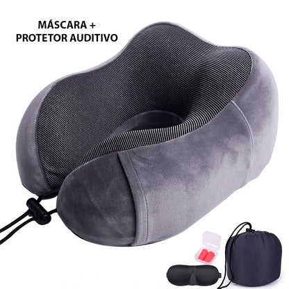 Orthopedic Neck Massaging Pillow for Travel with Eye Mask and Ear Protector