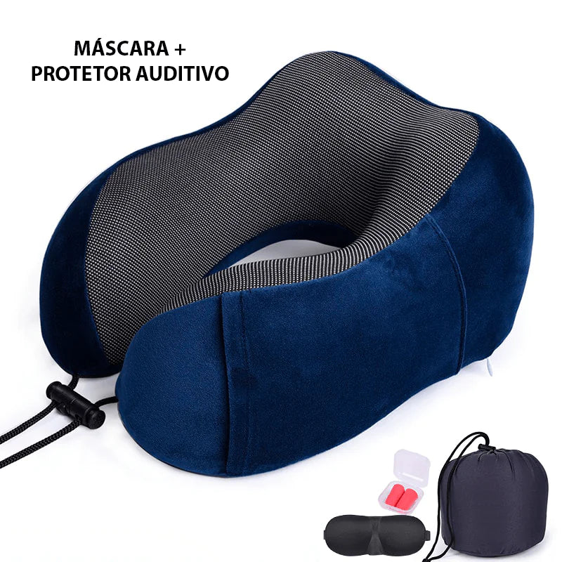 Orthopedic Neck Massaging Pillow for Travel with Eye Mask and Ear Protector