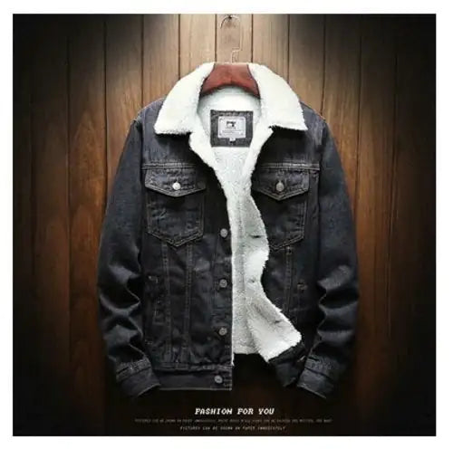 Men Winter Jean Jackets Outerwear Warm Denim Coats