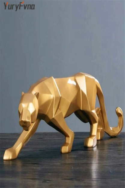 Abstract Resin Leopard Statue: Modern Home Decoration Gift