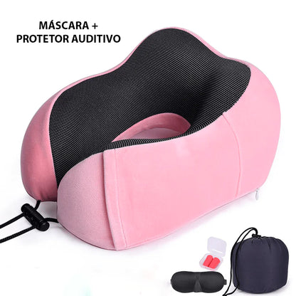 Orthopedic Neck Massaging Pillow for Travel with Eye Mask and Ear Protector