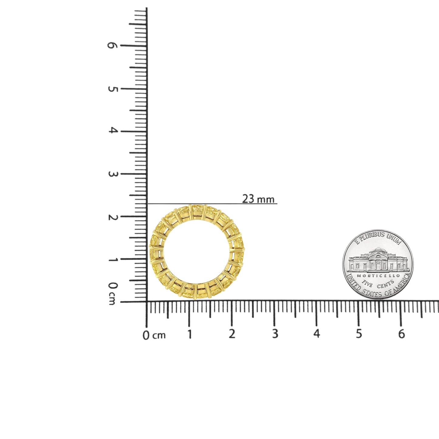 IGI Certified 18K Yellow Gold 5.0 Cttw Shared Prong Set Natural Fancy Yellow Cushion Diamond Eternity Band Ring (Yellow Color, VVS2-VS1 Clarity)