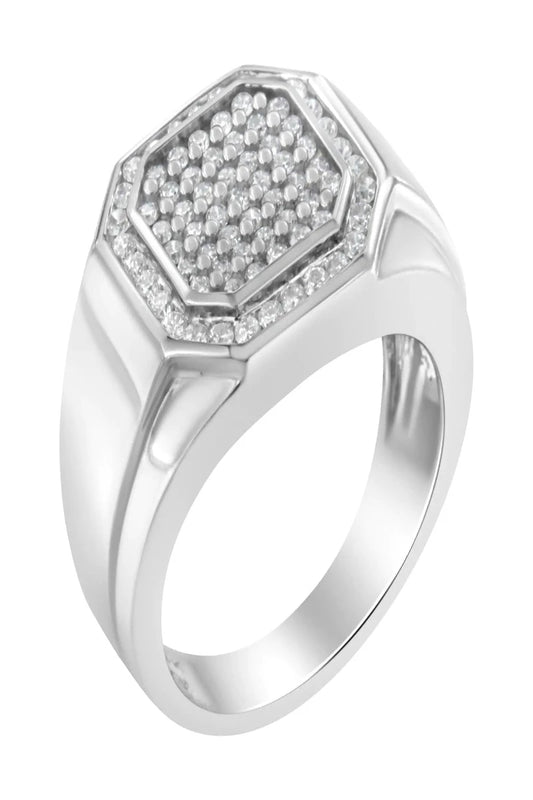 Men's 14KT White Gold Diamond Cocktail Ring (1 cttw, H-I Color, SI2-I1 Clarity)