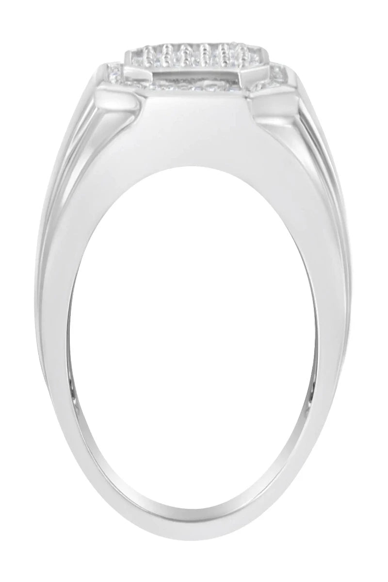 Men's 14KT White Gold Diamond Cocktail Ring (1 cttw, H-I Color, SI2-I1 Clarity)