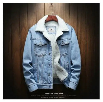 Men Winter Jean Jackets Outerwear Warm Denim Coats